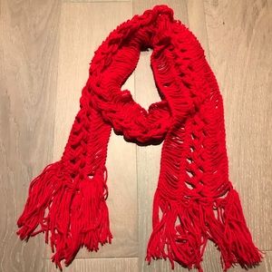 Handmade Wool Scarf- Red